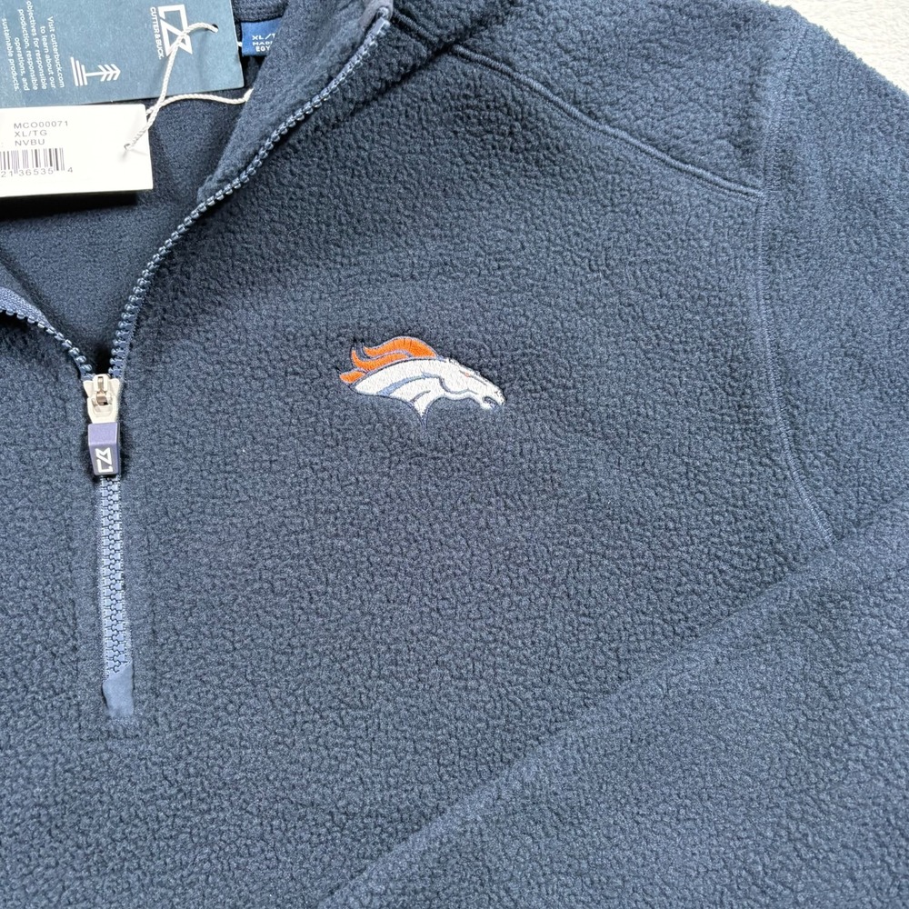 Cutter & Buck Cascade Eco Denver Broncos Football Jacket Men XL Navy Blue Sports - Picture 5 of 8